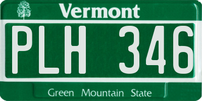 VT license plate PLH346
