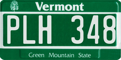 VT license plate PLH348