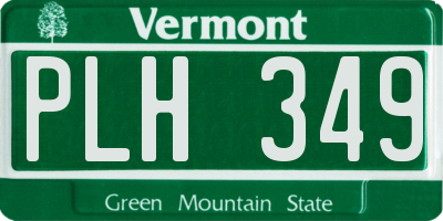 VT license plate PLH349
