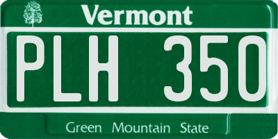 VT license plate PLH350