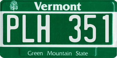 VT license plate PLH351