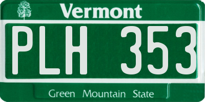 VT license plate PLH353