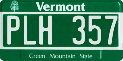 VT license plate PLH357