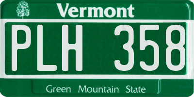 VT license plate PLH358