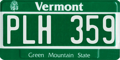 VT license plate PLH359