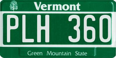 VT license plate PLH360