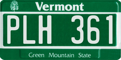VT license plate PLH361