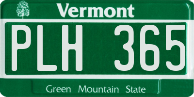 VT license plate PLH365