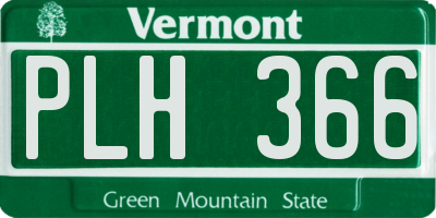 VT license plate PLH366