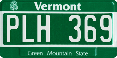 VT license plate PLH369