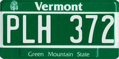 VT license plate PLH372