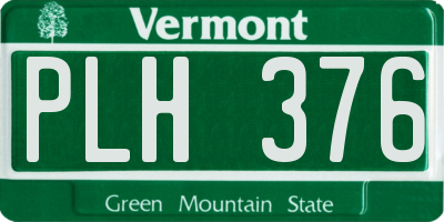 VT license plate PLH376