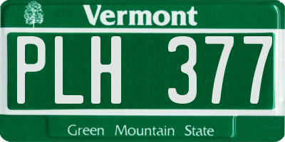 VT license plate PLH377