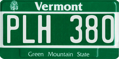 VT license plate PLH380