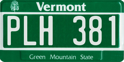 VT license plate PLH381
