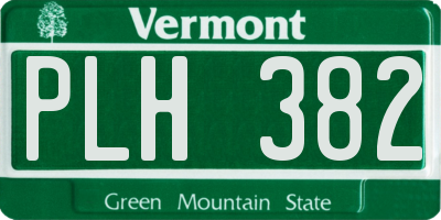 VT license plate PLH382