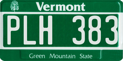 VT license plate PLH383