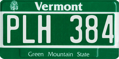 VT license plate PLH384