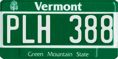 VT license plate PLH388