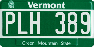 VT license plate PLH389