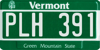 VT license plate PLH391