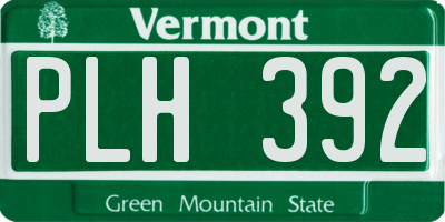 VT license plate PLH392