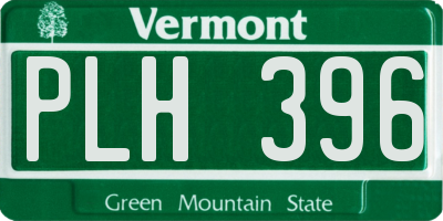 VT license plate PLH396