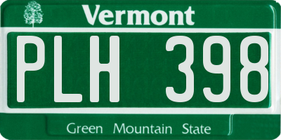 VT license plate PLH398