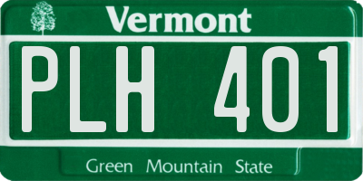 VT license plate PLH401