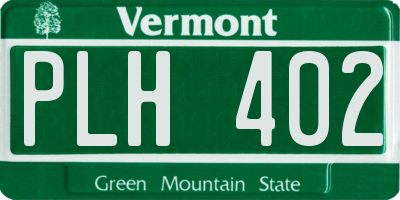 VT license plate PLH402