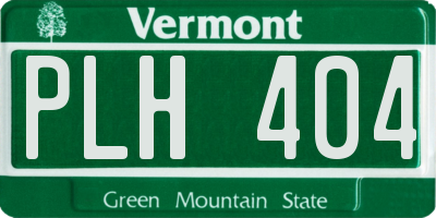 VT license plate PLH404