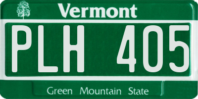 VT license plate PLH405