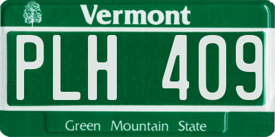 VT license plate PLH409