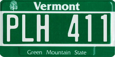 VT license plate PLH411