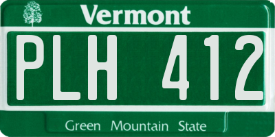 VT license plate PLH412