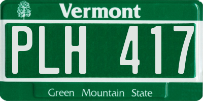 VT license plate PLH417