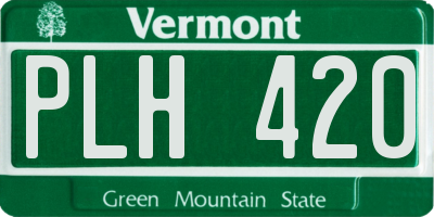 VT license plate PLH420
