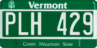 VT license plate PLH429