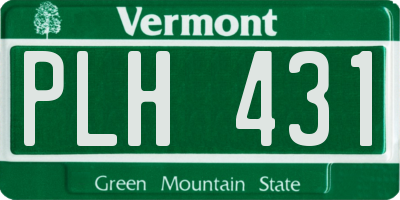 VT license plate PLH431