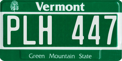 VT license plate PLH447