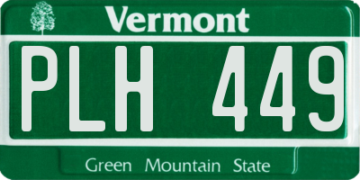 VT license plate PLH449