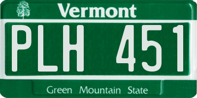 VT license plate PLH451
