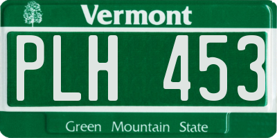VT license plate PLH453