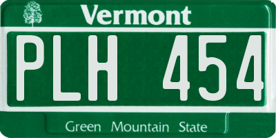 VT license plate PLH454