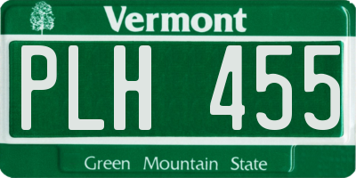 VT license plate PLH455