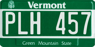 VT license plate PLH457