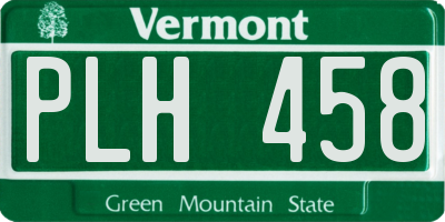VT license plate PLH458