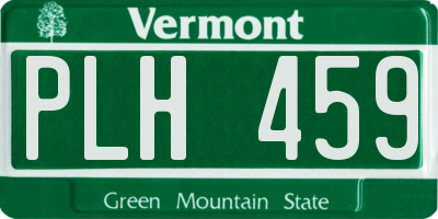 VT license plate PLH459