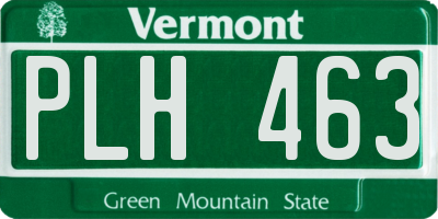 VT license plate PLH463