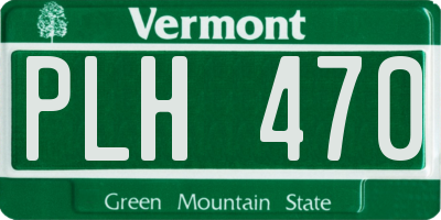 VT license plate PLH470